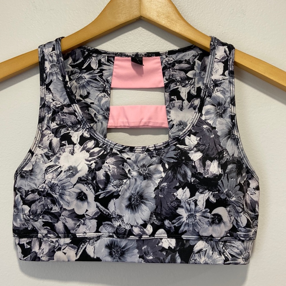 Floral Active Wear Sports Training Bra Women Size M